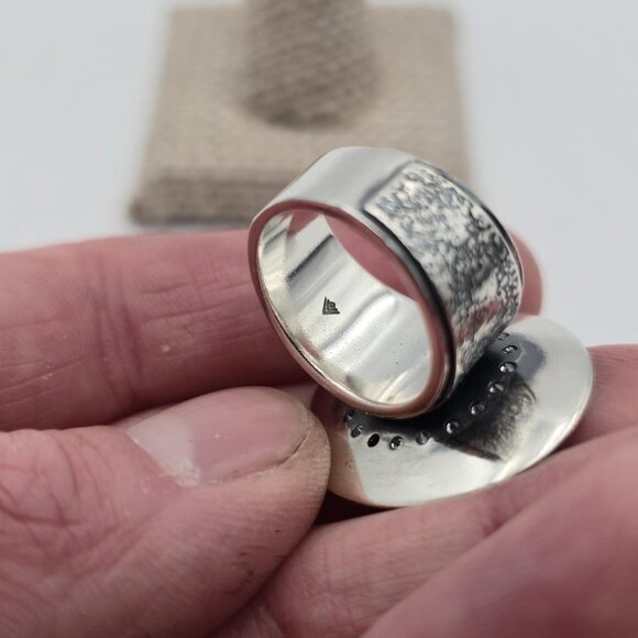 Size 7 Sterling Silver Silpada Large Face Heavy Band Ring A4225 - Picture 8 of 11